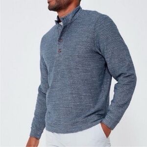 Marine Layer Clayton Texture Pullover Blue Sweater Mens XL